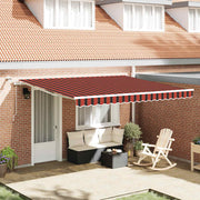 Skrovita tenda S LED lampica Narančasta i smeđa 400 × 350 cm