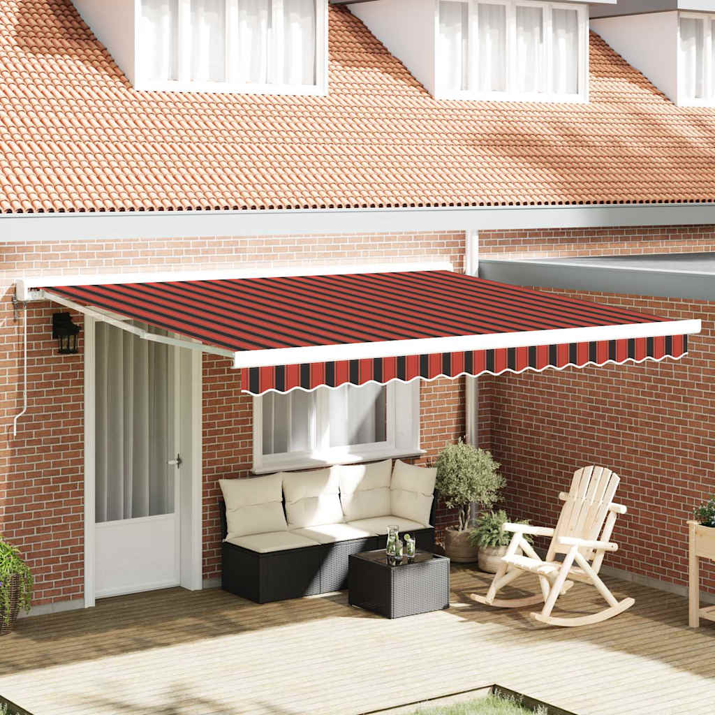 Skrovita tenda Žuta i narančasta 400 × 350 cm Poliester i čelik
