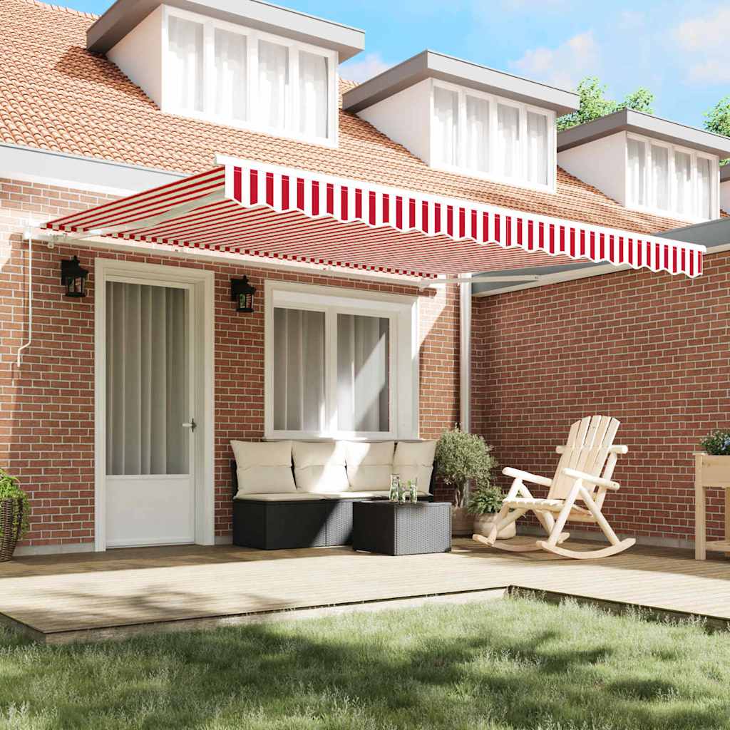 Skrovita tenda Crvena i bijela 400 × 350 cm