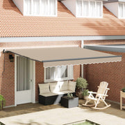 Skrovita tenda Bež 400 × 350 cm Poliester i čelik