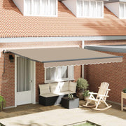 Skrovita tenda Bež 400 × 350 cm Tkanina i Aluminij
