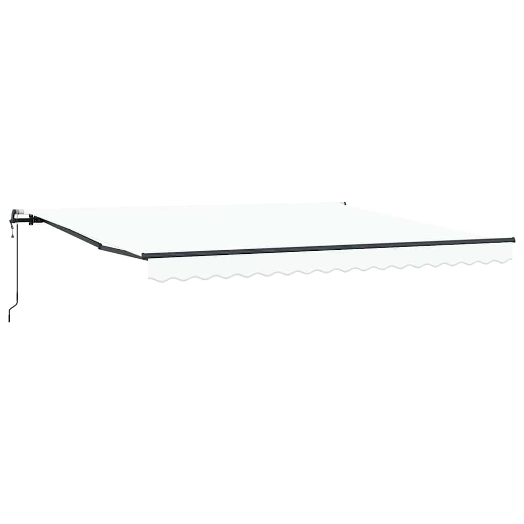 Skrovita tenda Bijelo 400 × 350 cm Tkanina i Aluminij