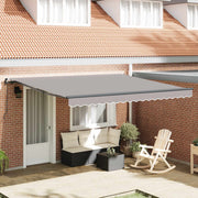 Skrovita tenda Svijetlo siva 400 × 350 cm Poliester i čelik