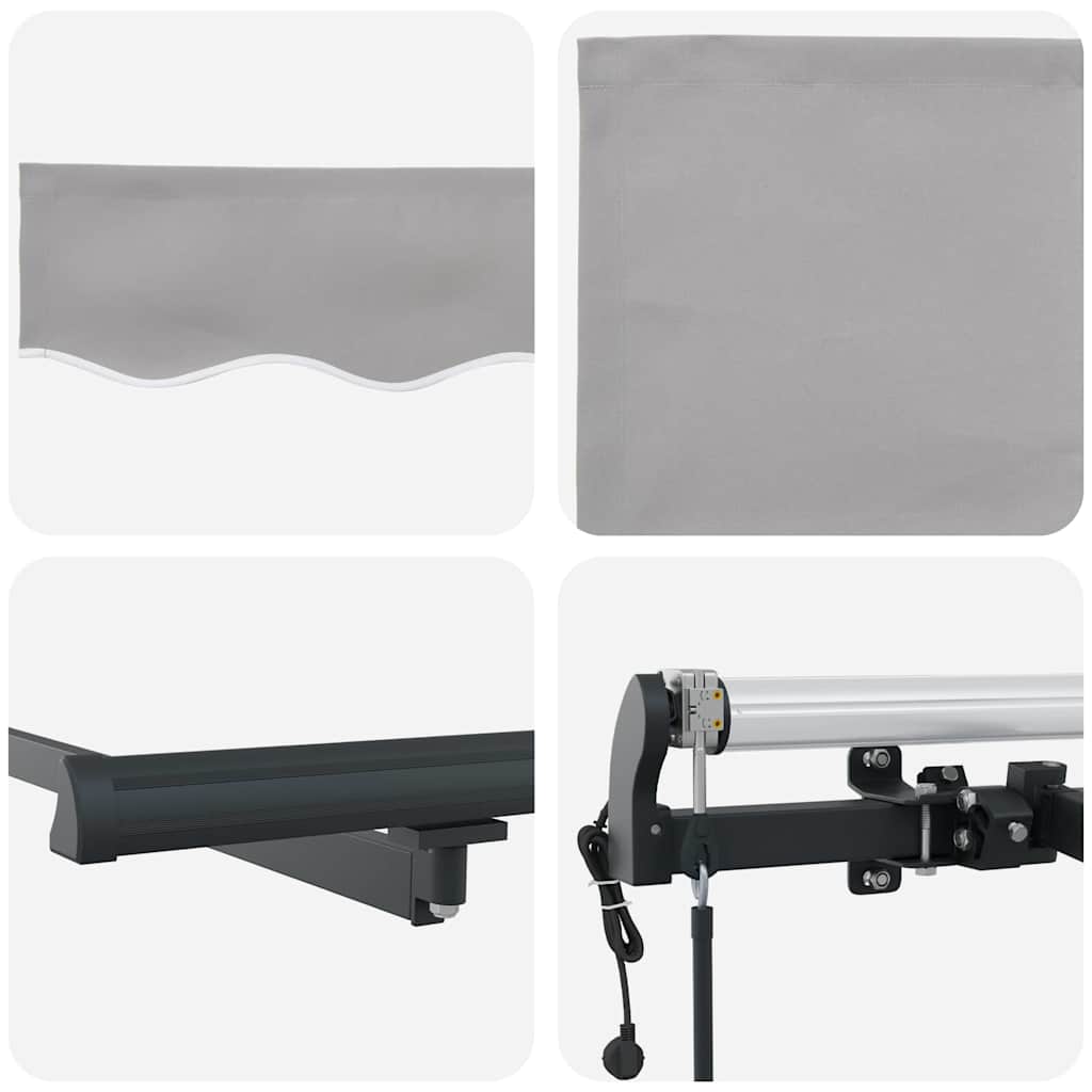 Skrovita tenda Svijetlo siva 400 × 350 cm Tkanina i Aluminij