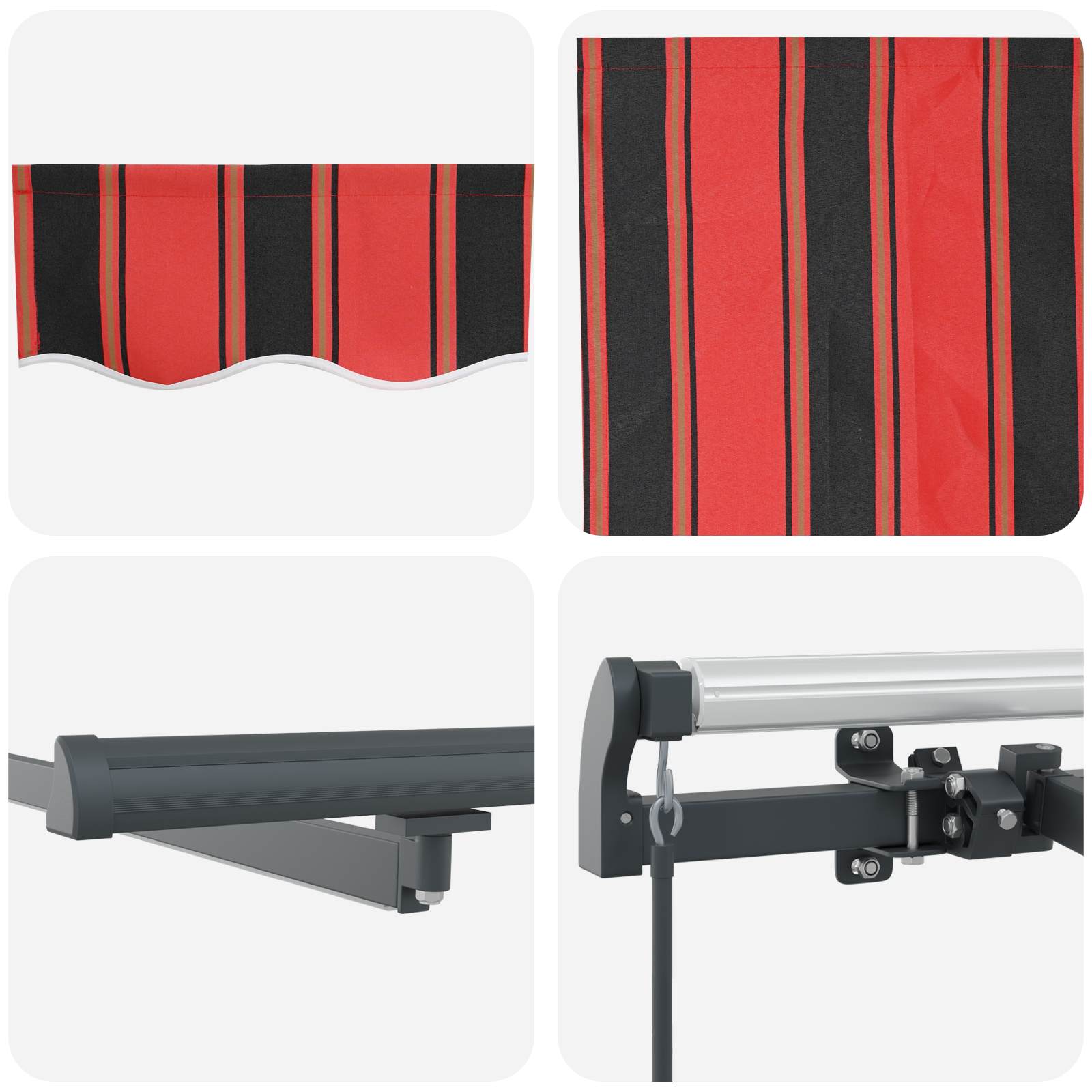 Skrovita tenda narančasta i smeđa 450 ×300 cm tkanina