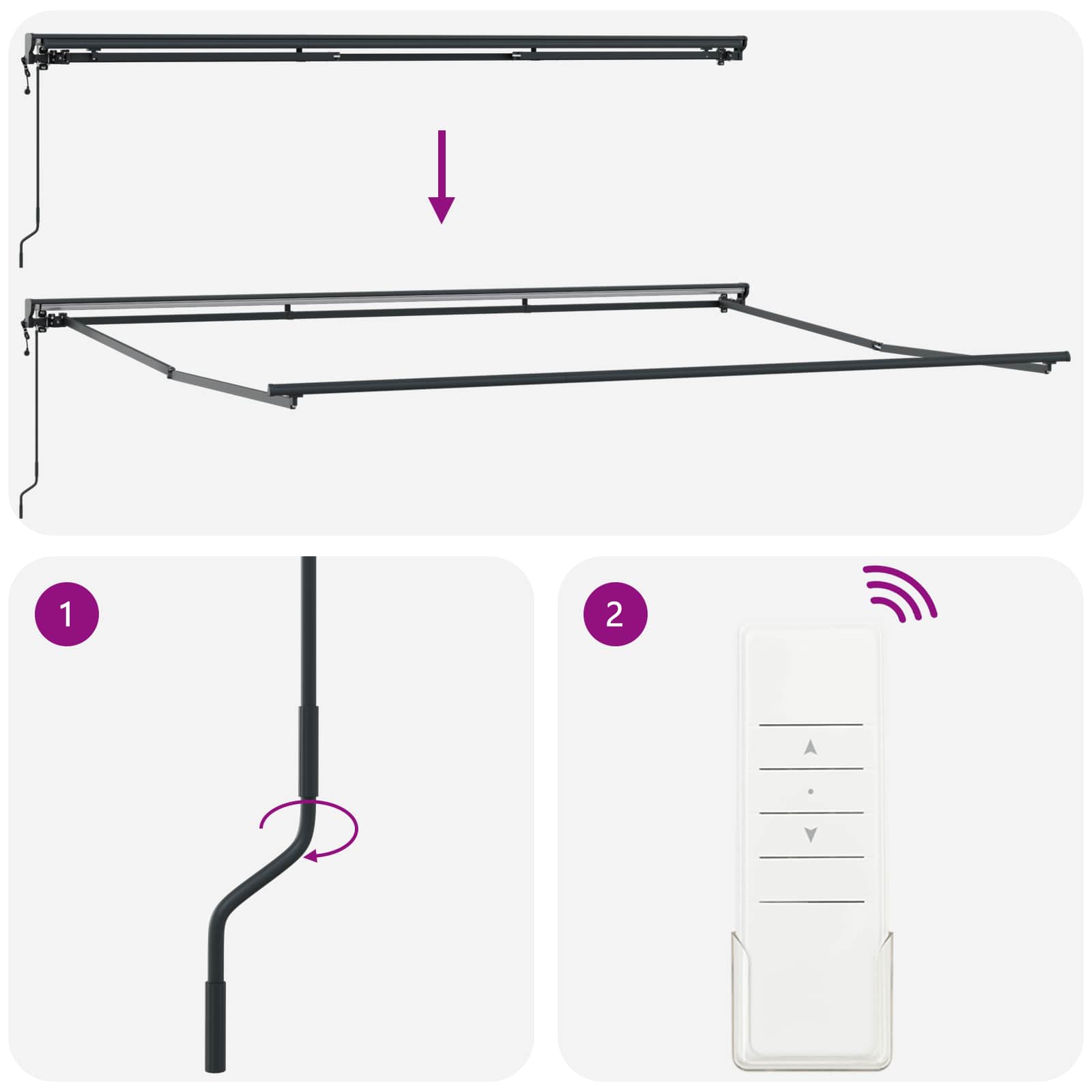 Okvir tende Crvena i bijela 450 × 300 cm