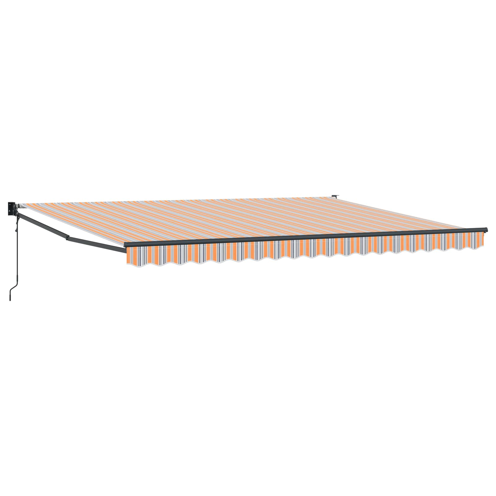 Skrovita tenda Šareni 450 × 300 cm Poliester i aluminij