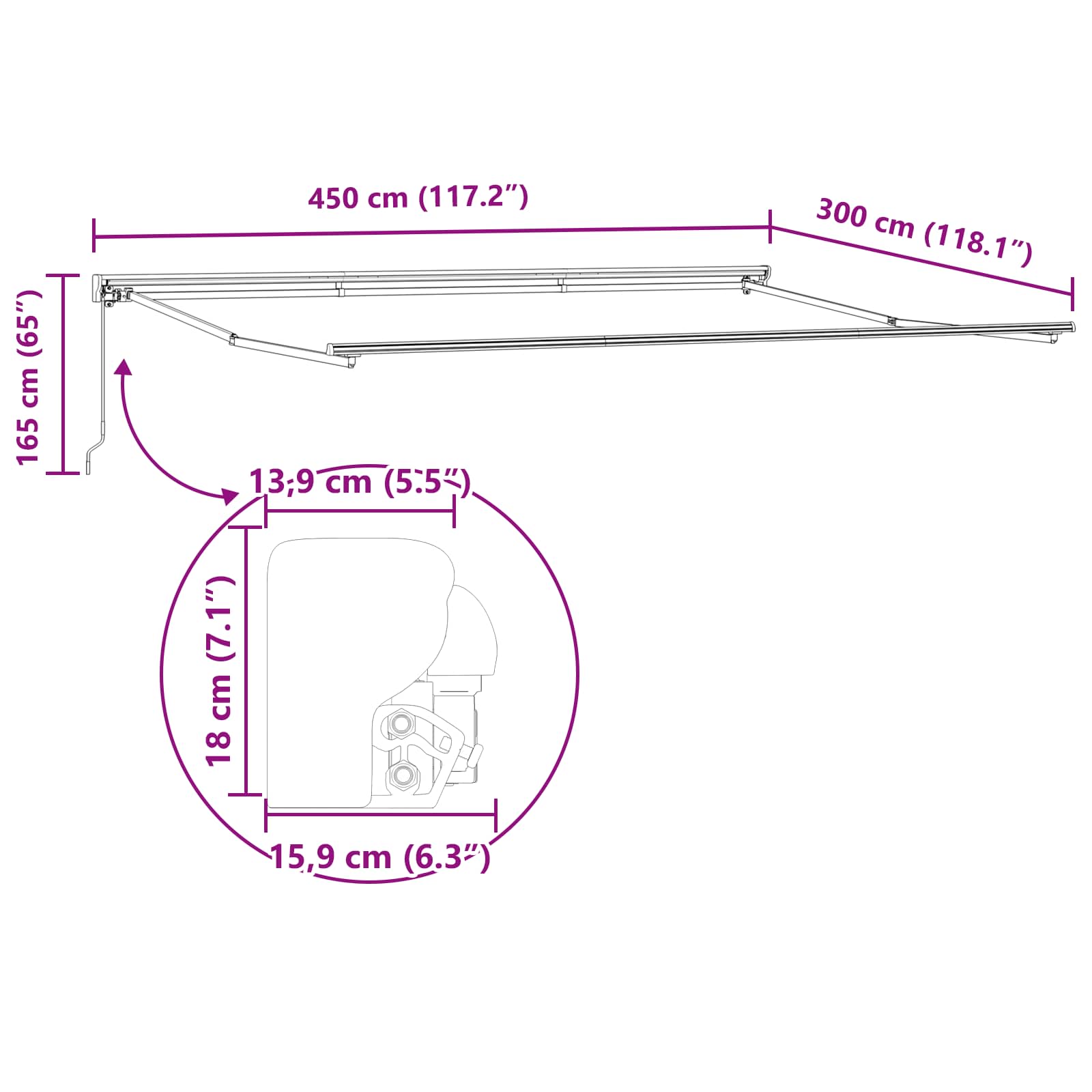 Okvir tende Plava i Narančasta 450 × 300 cm