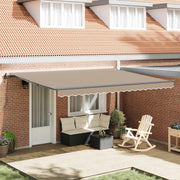 Skrovita tenda Bež 450 × 300 cm Tkanina i Aluminij