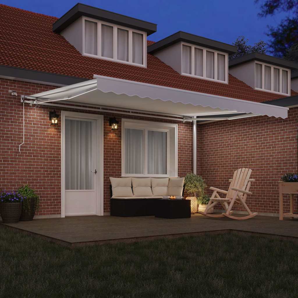 Skrovita tenda Bijelo 450 × 300 cm Poliester i metal