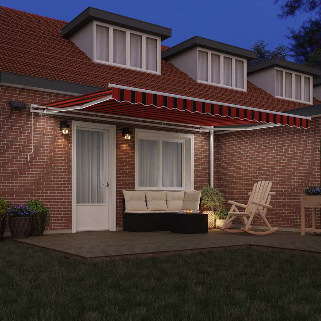 Skrovita tenda narančasta i smeđa 450 × 350 cm Tkanina i čelik