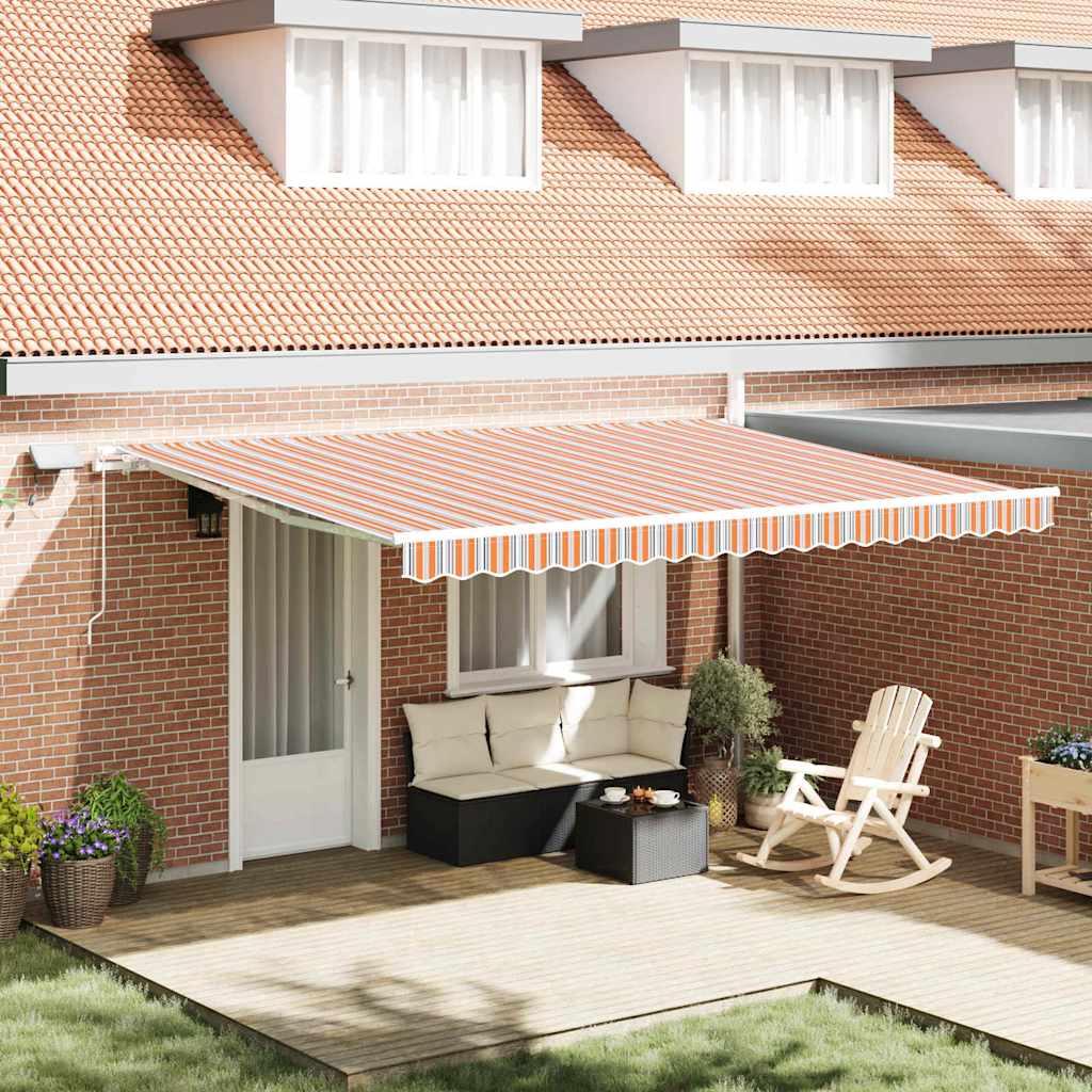 Skrovita tenda Šareni 450 × 350 cm Tkanina i čelik
