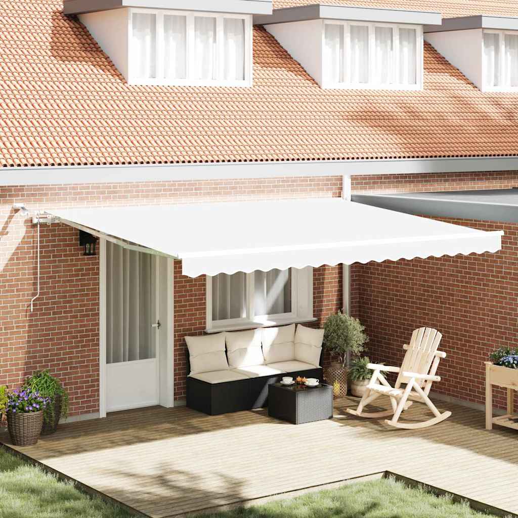 Skrovita tenda Bijelo 450 × 350 cm Poliester i metal