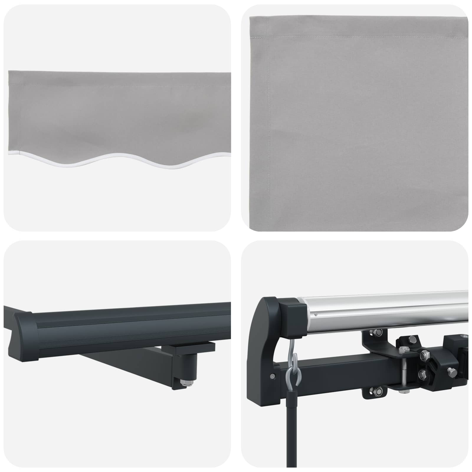 Skrovita tenda Svijetlo siva 450 × 350 cm Poliester i čelik