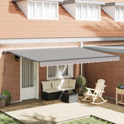 Skrovita tenda Svijetlo siva 450 × 350 cm Tkanina i Aluminij