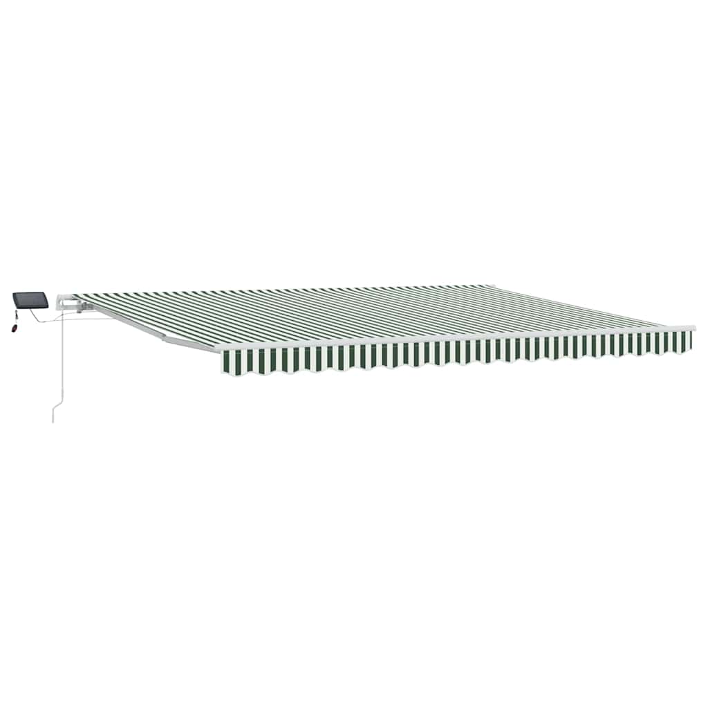 Povlačivi tende Zelena i bijela 450 × 350 cm Tkanina i Aluminij
