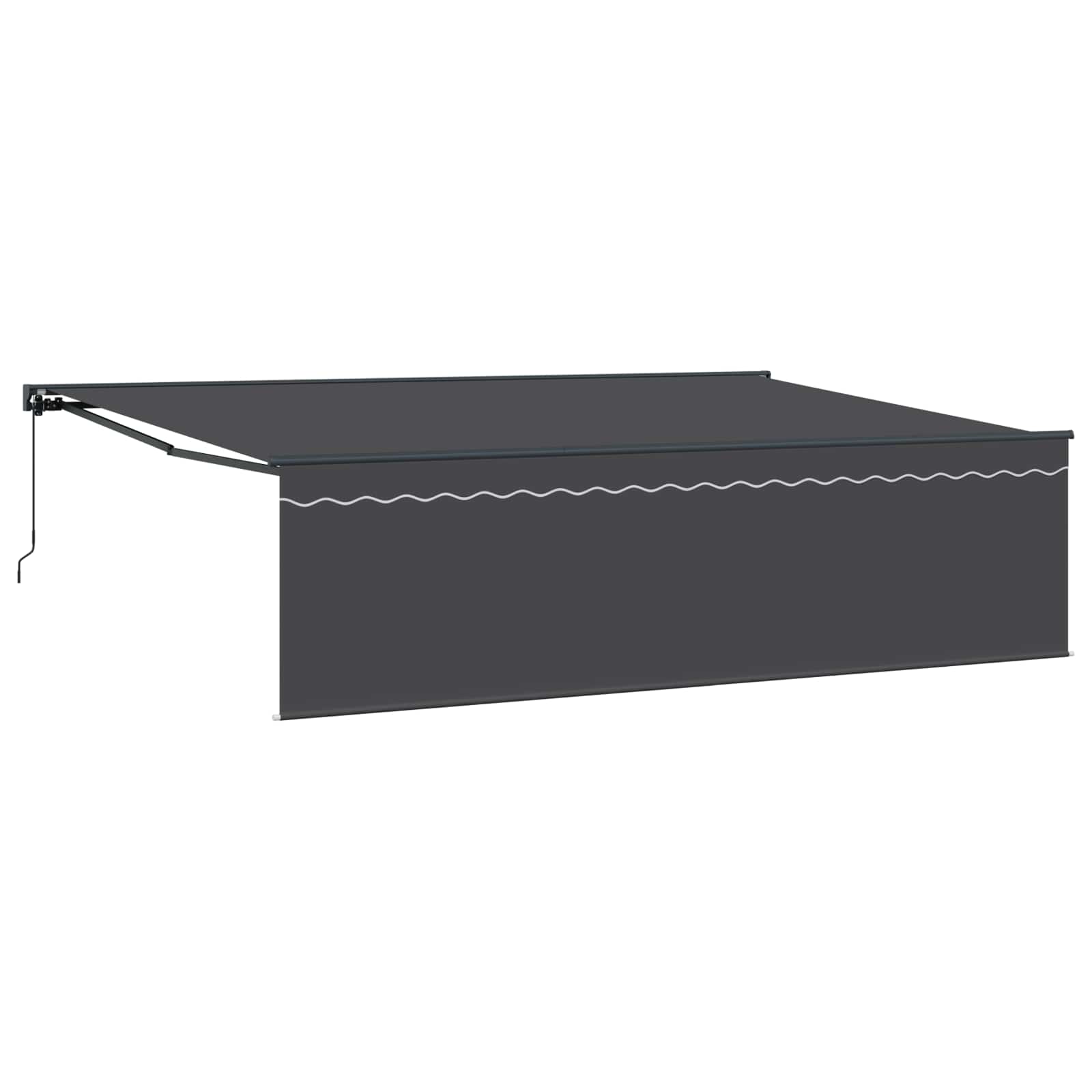 Skrovita tenda Antracit 500 × 300 cm Poliester i aluminij