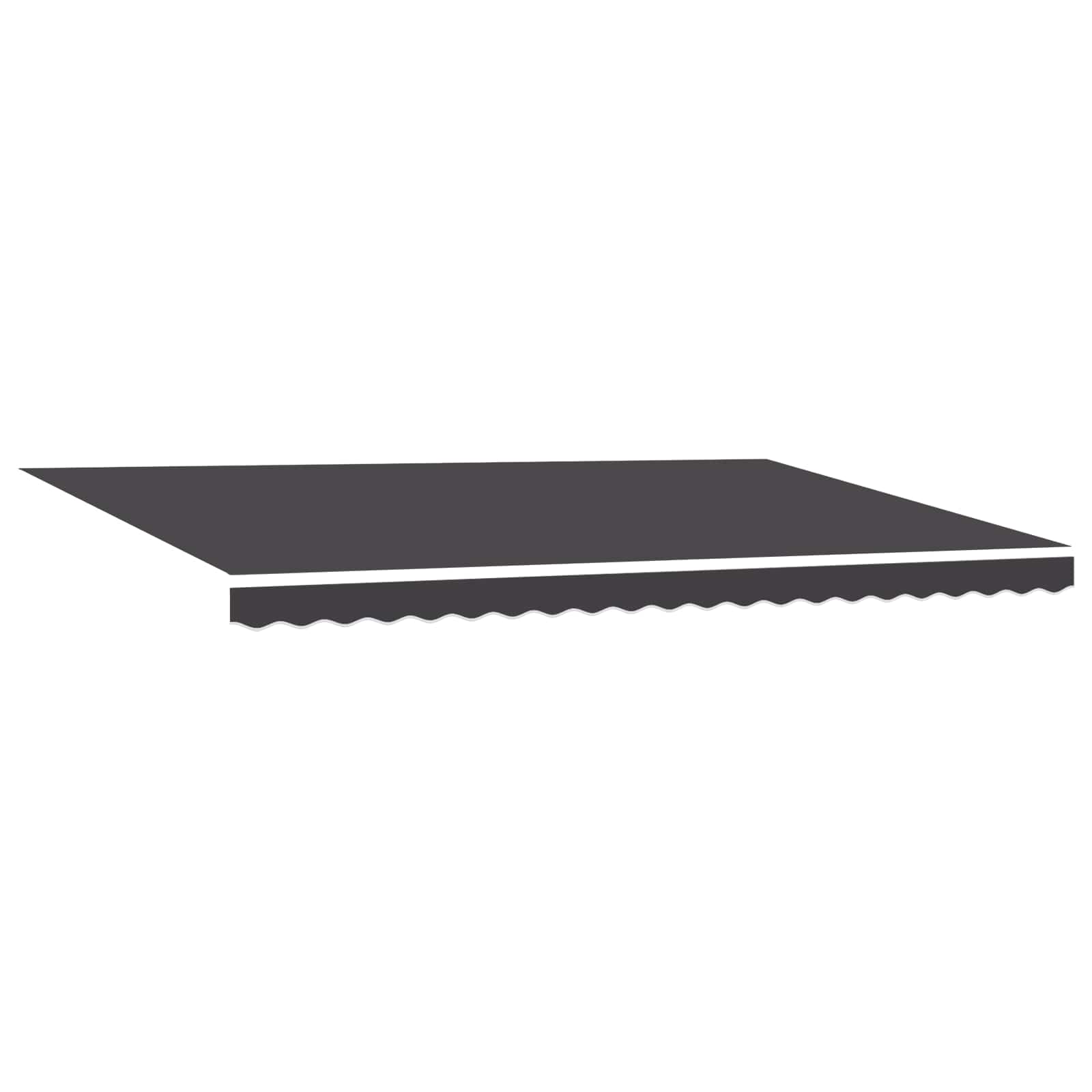Skrovita tenda Antracit 500 × 300 cm Poliester i aluminij