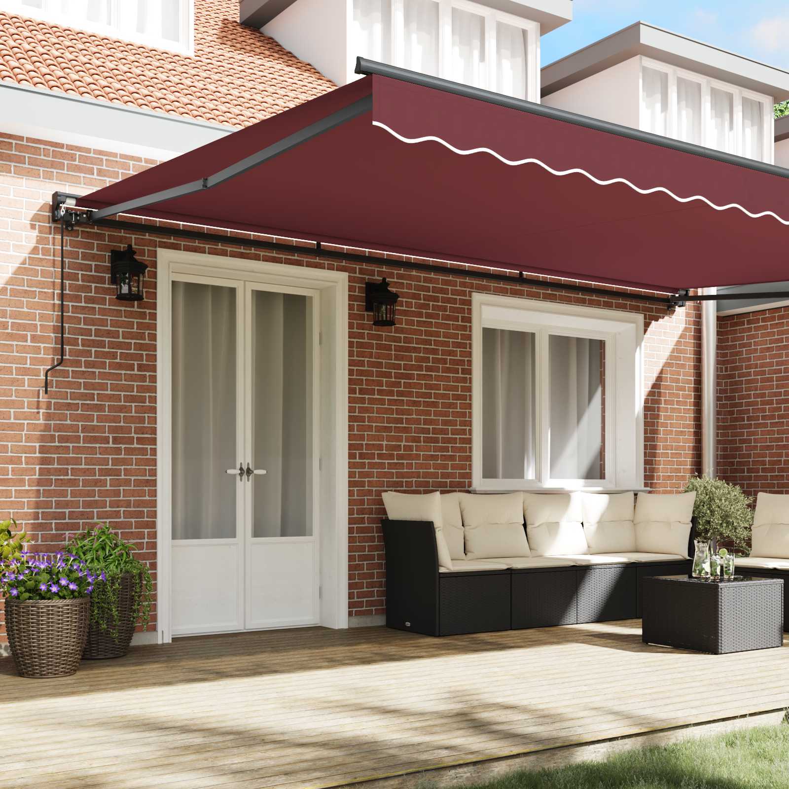 Okvir tende Tamno crvena 500 × 300 cm Poliester s PU premazom