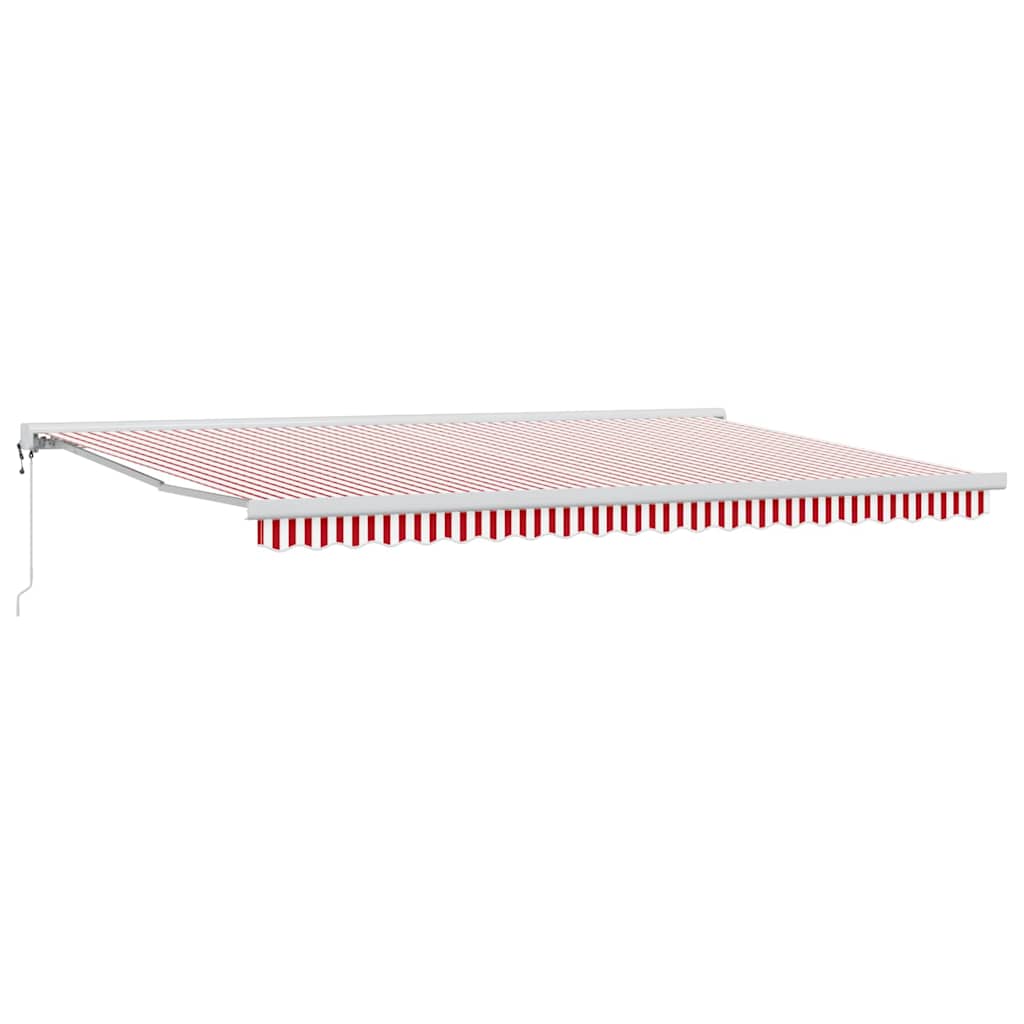 Nadstrešnica Crvena i bijela 500 × 300 cm Poliester i aluminij