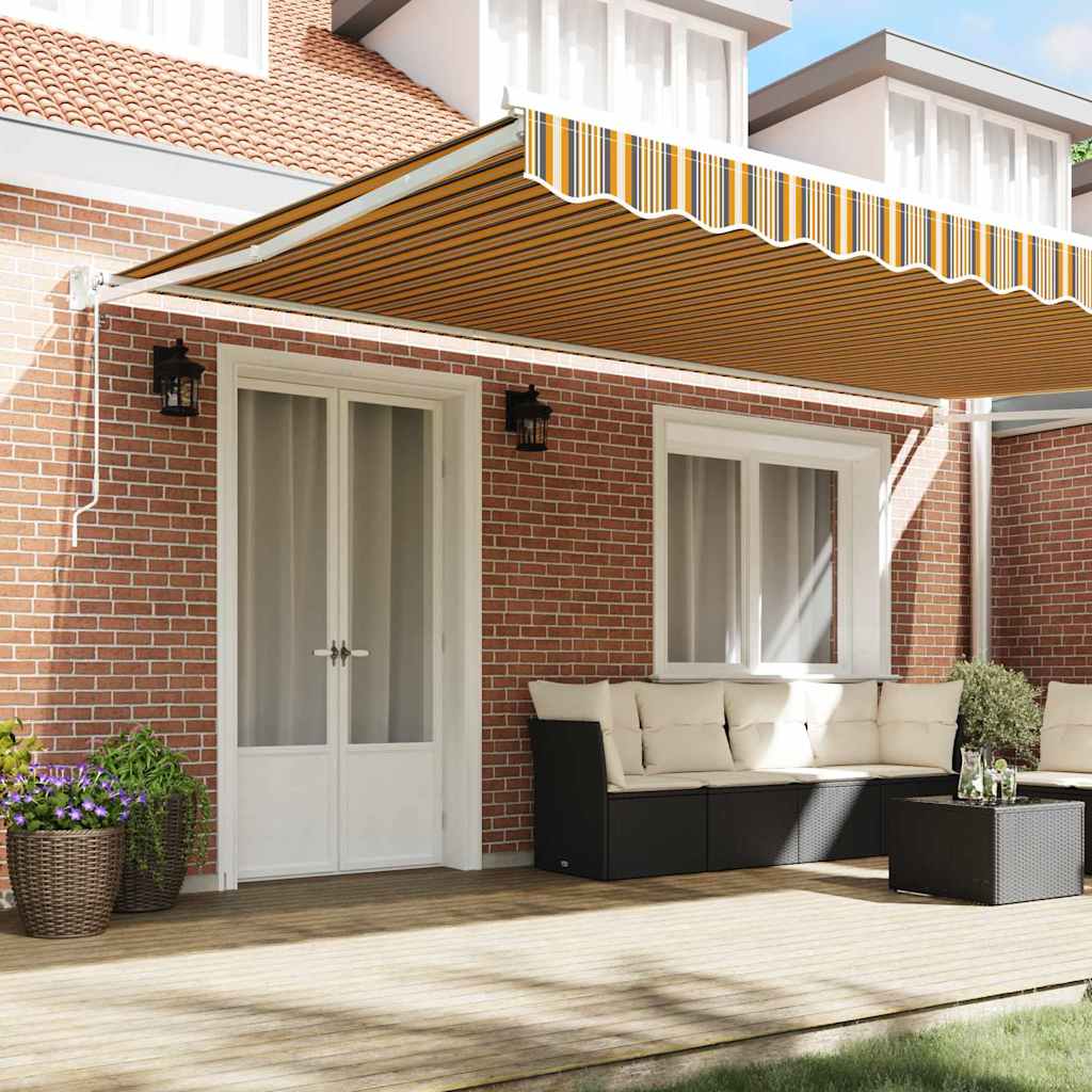 Skrovita tenda Šareni 500 × 300 cm Poliester i aluminij