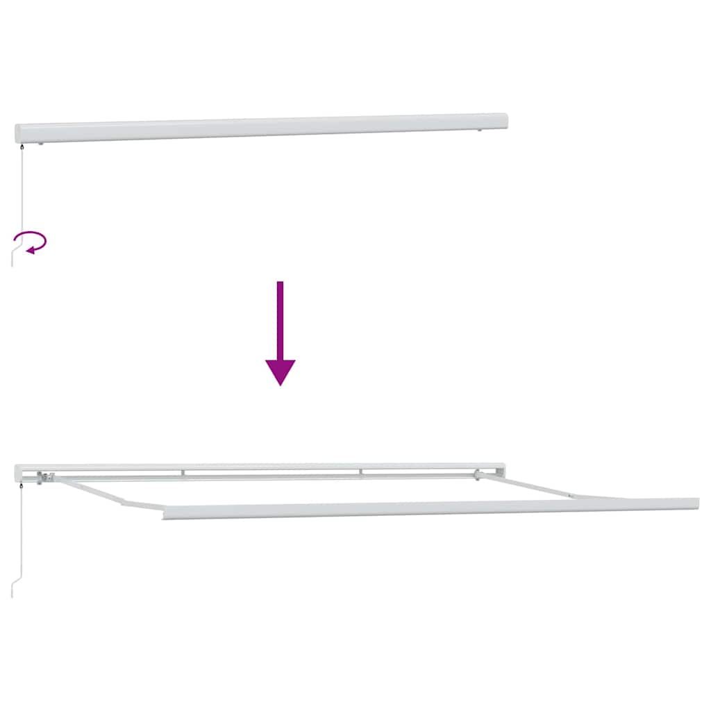 Skrovita tenda Šareni 500 × 300 cm Tkanina i Metal