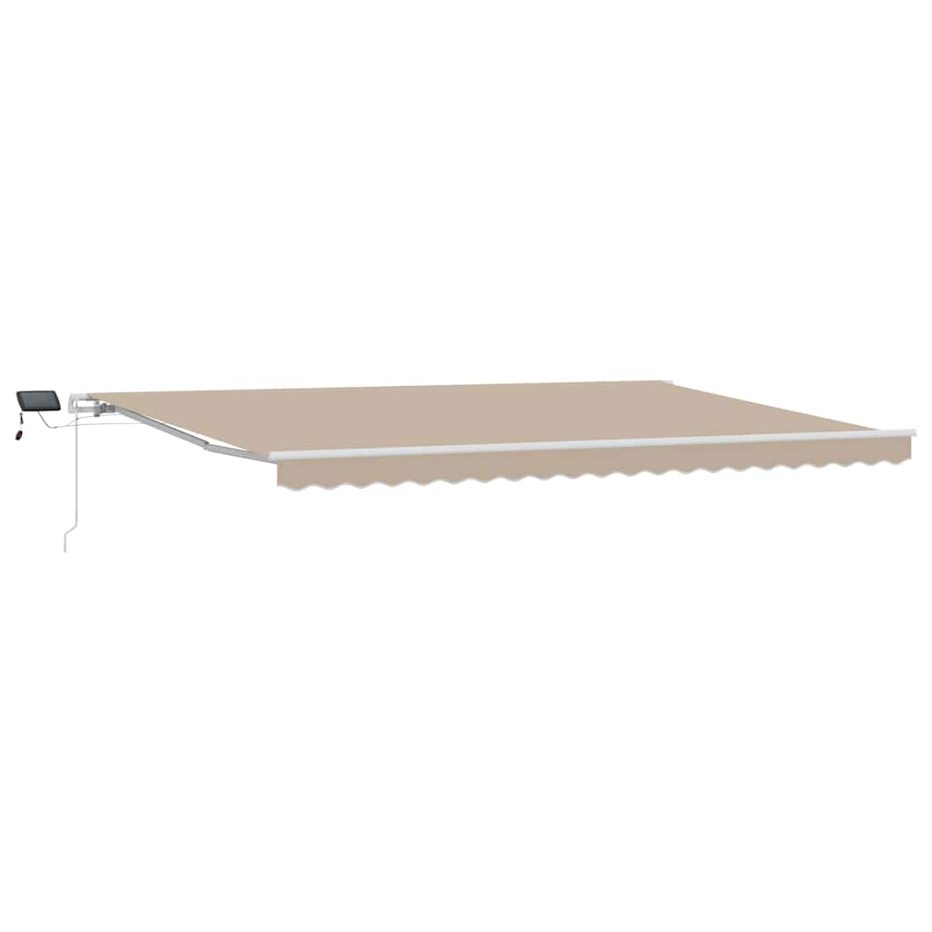Skrovita tenda S LED lampica Bež 500 × 300 cm Tkanina i čelik