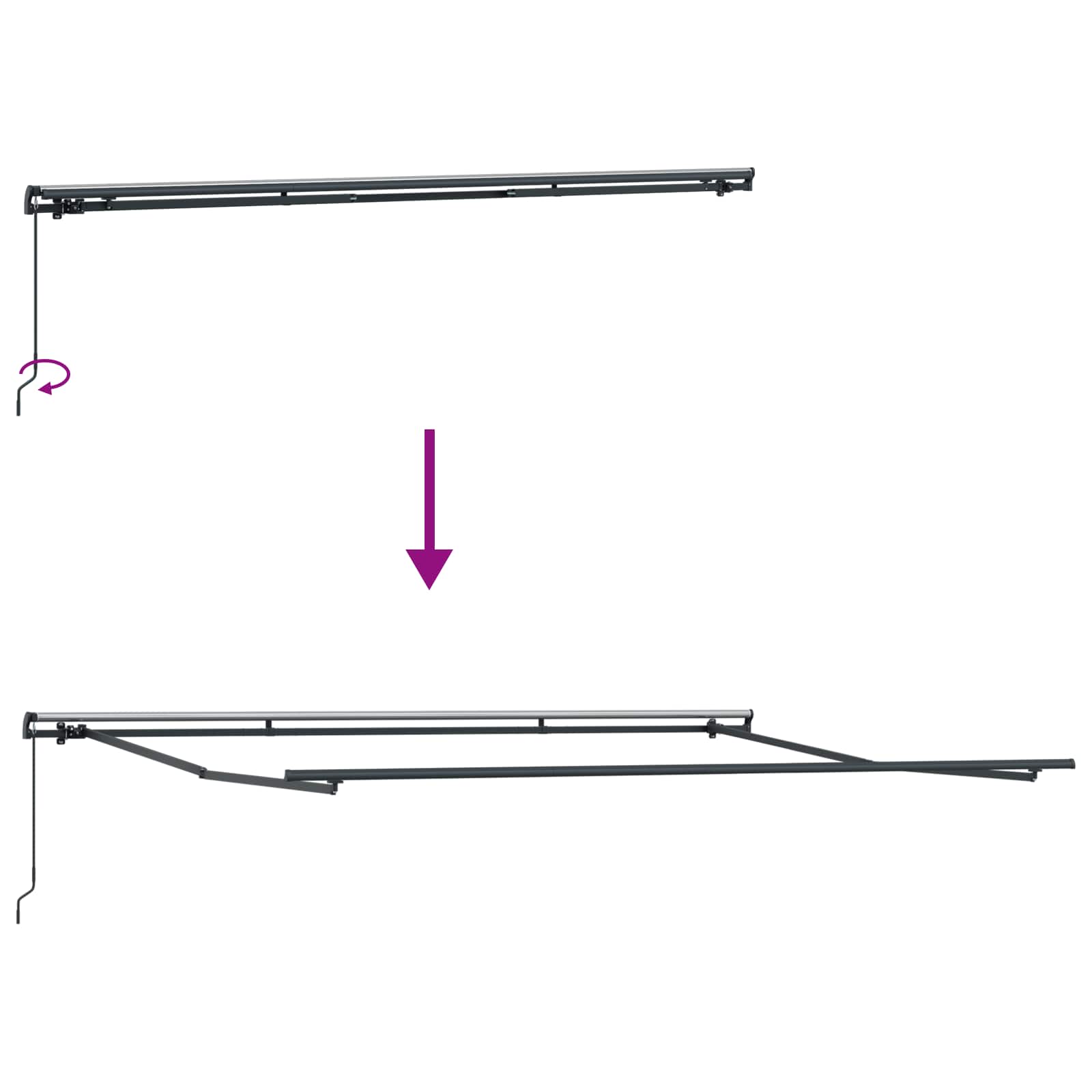 Skrovita tenda Bež 500 × 300 cm Poliester i čelik