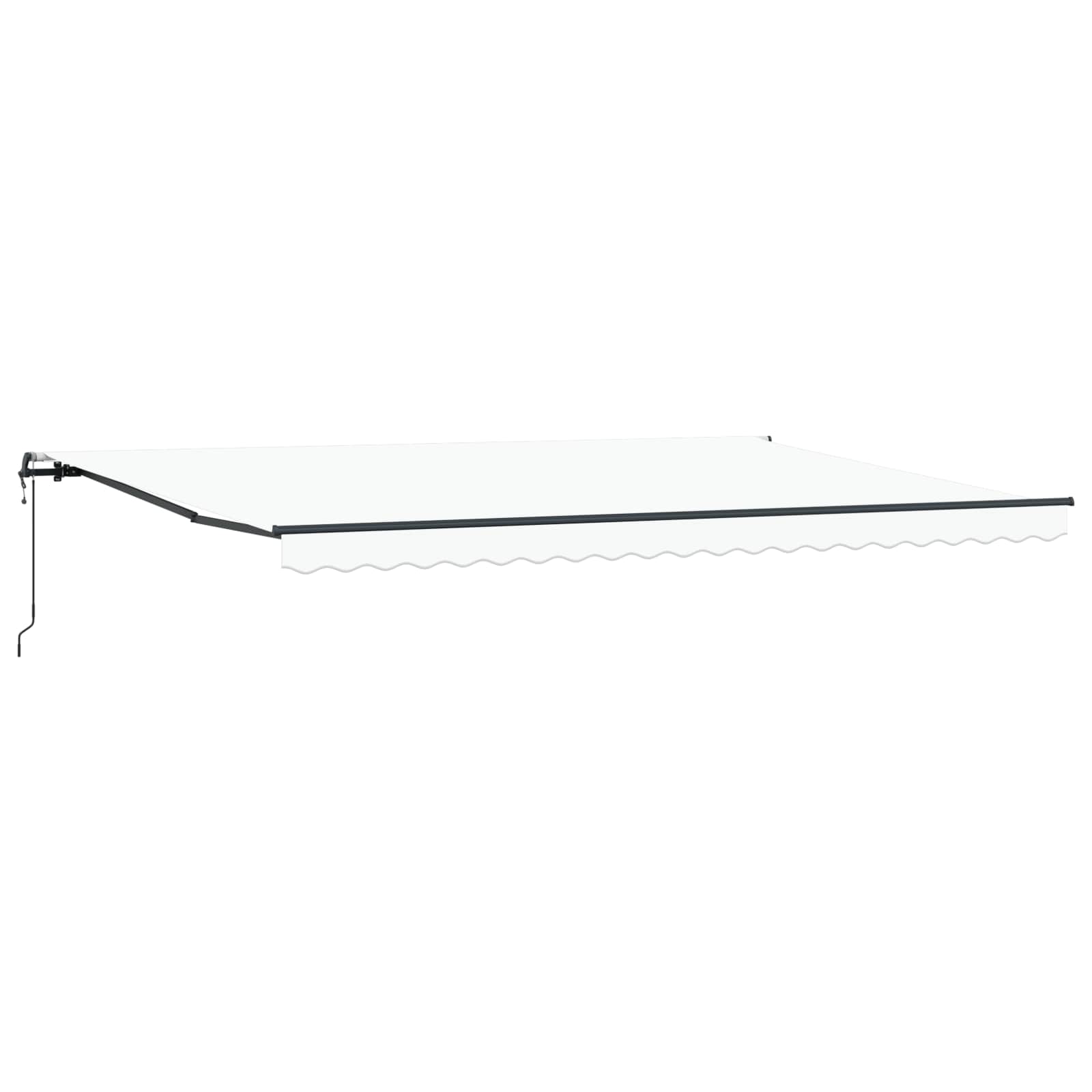 Skrovita tenda Bijelo 500 × 300 cm Tkanina i Aluminij