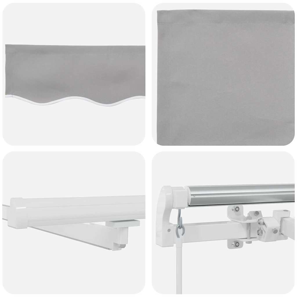 Skrovita tenda Svijetlo siva 500 × 300 cm Tkanina i čelik