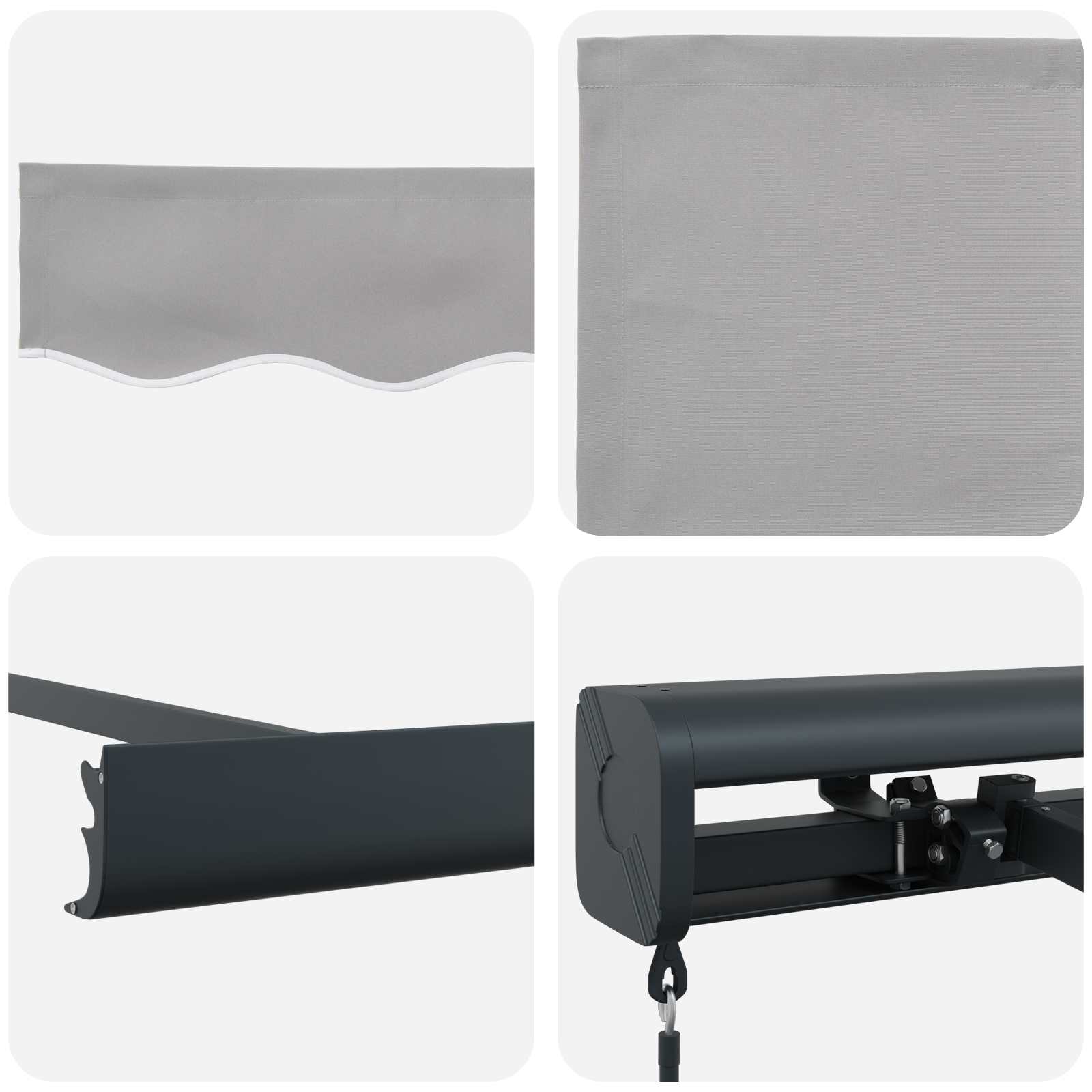 Povlačivi tende Svjetlosiva 500 × 300 cm Platno i Aluminij
