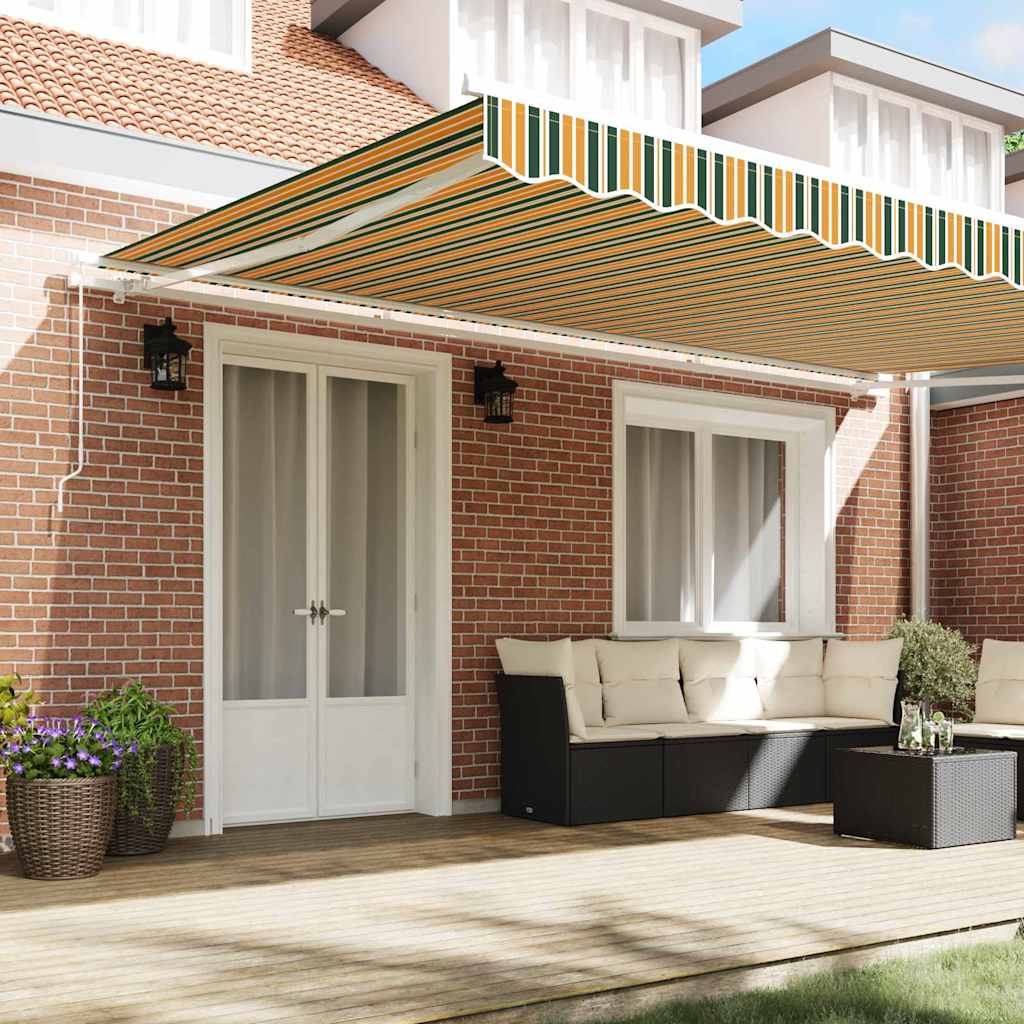 Skrovita tenda Šareni 500 × 300 cm Poliester i aluminij