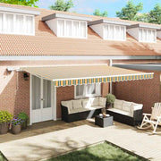 Skrovita tenda Zelena i žuta 500 × 300 cm Tkanina i čelik