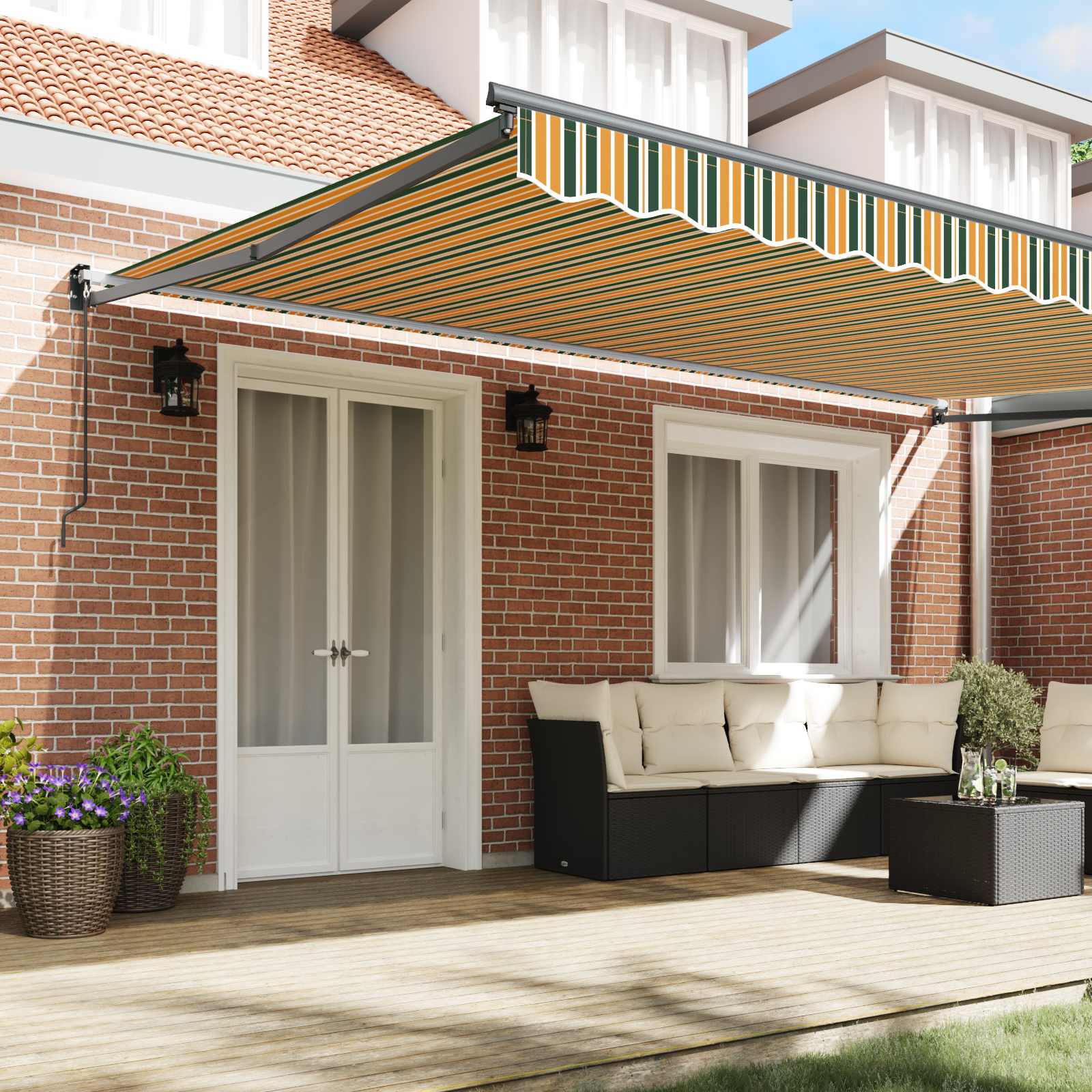 Povlačivi tende Šareni 500 × 300 cm 100% Poliester i Aluminij