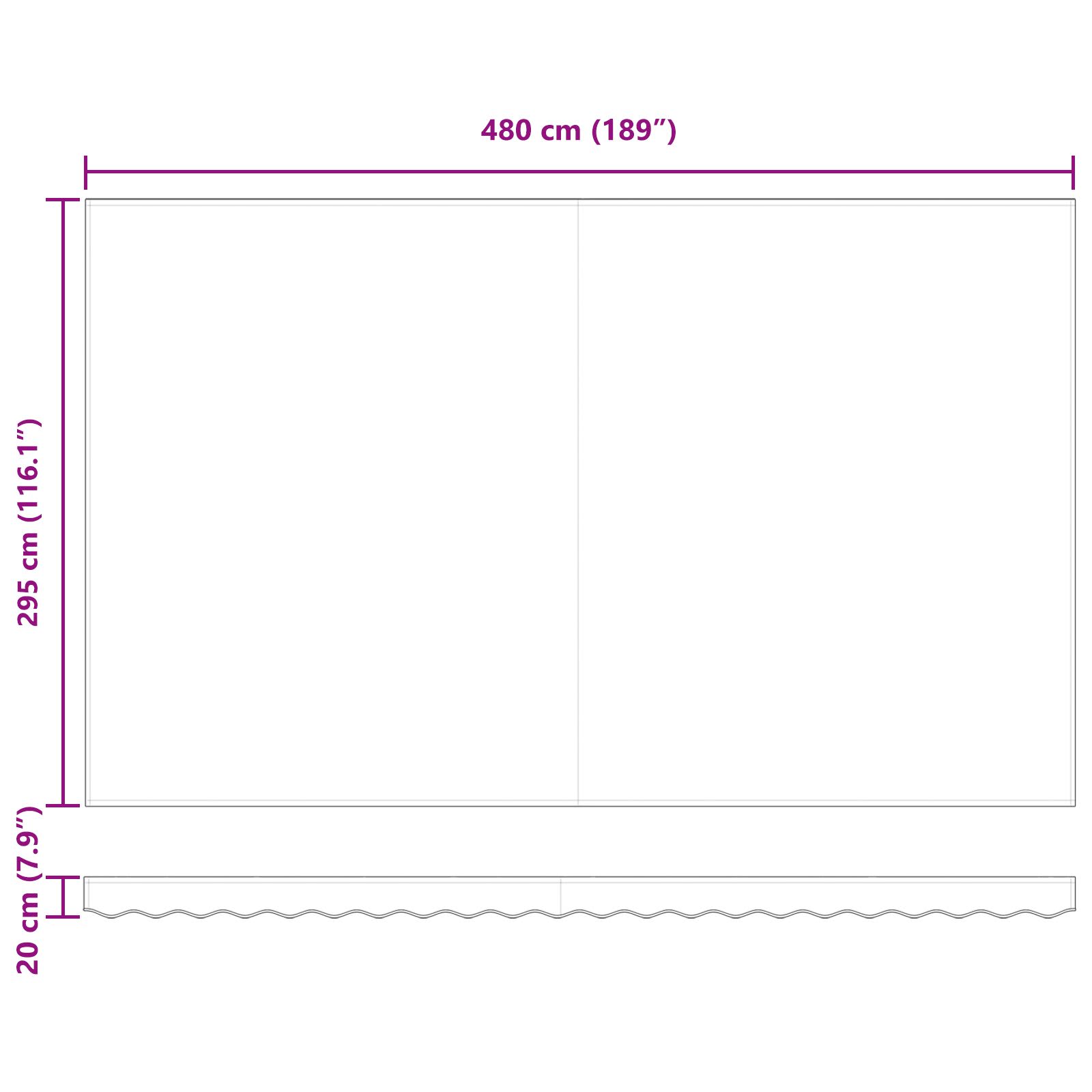 Okvir tende Zelena i bijela 500 × 300 cm