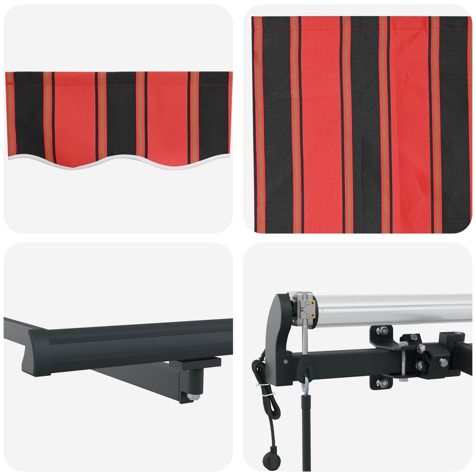 Skrovita tenda narančasta i smeđa 500 × 350 cm