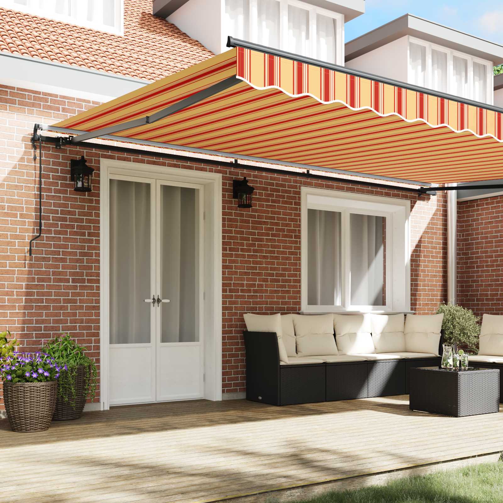 Skrovita tenda Žuta i narančasta 500 × 350 cm