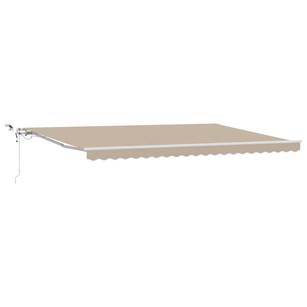 Skrovita tenda S LED lampica Bež 500 × 350 cm Poliester i metal