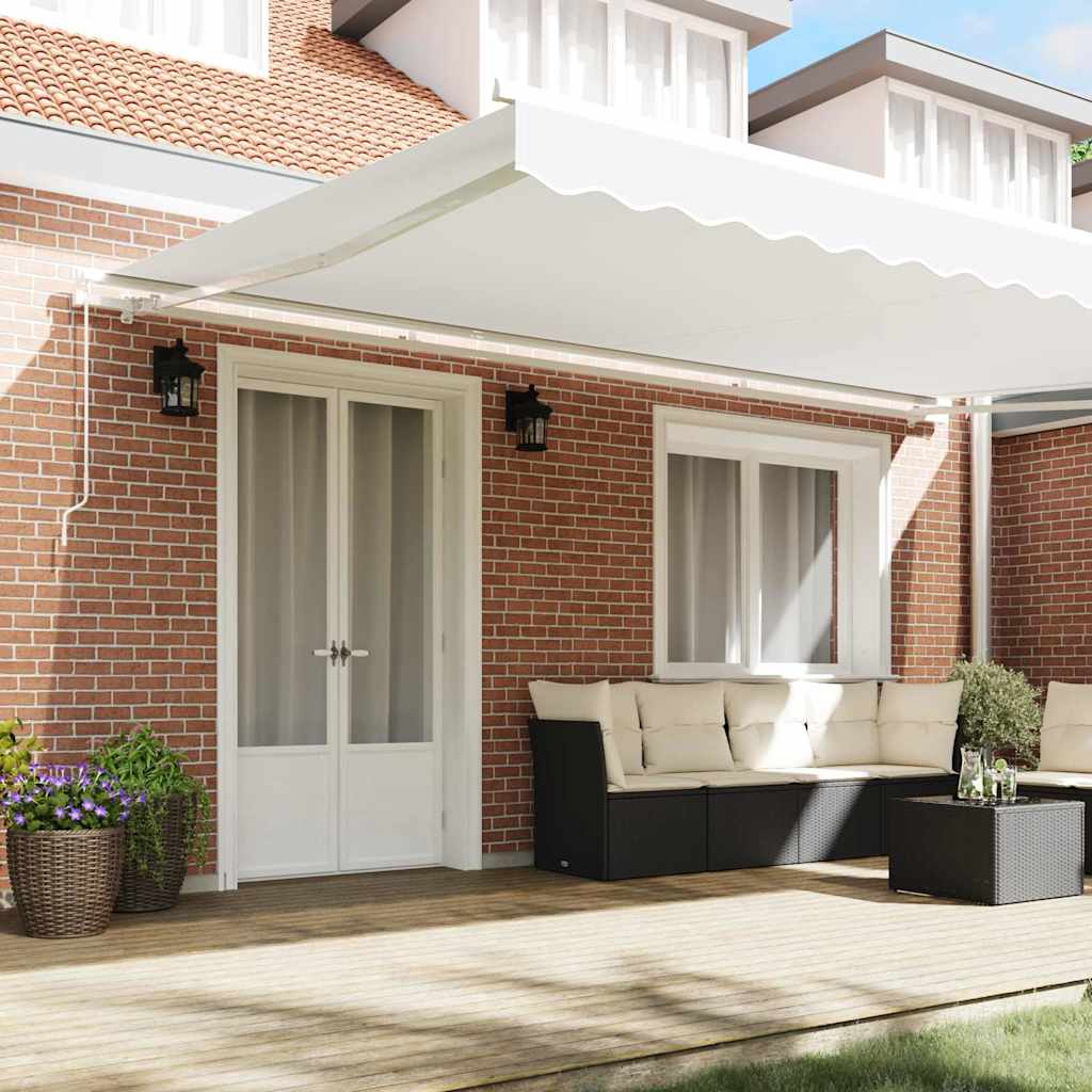 Skrovita tenda Bijelo 500 × 350 cm Poliester i aluminij