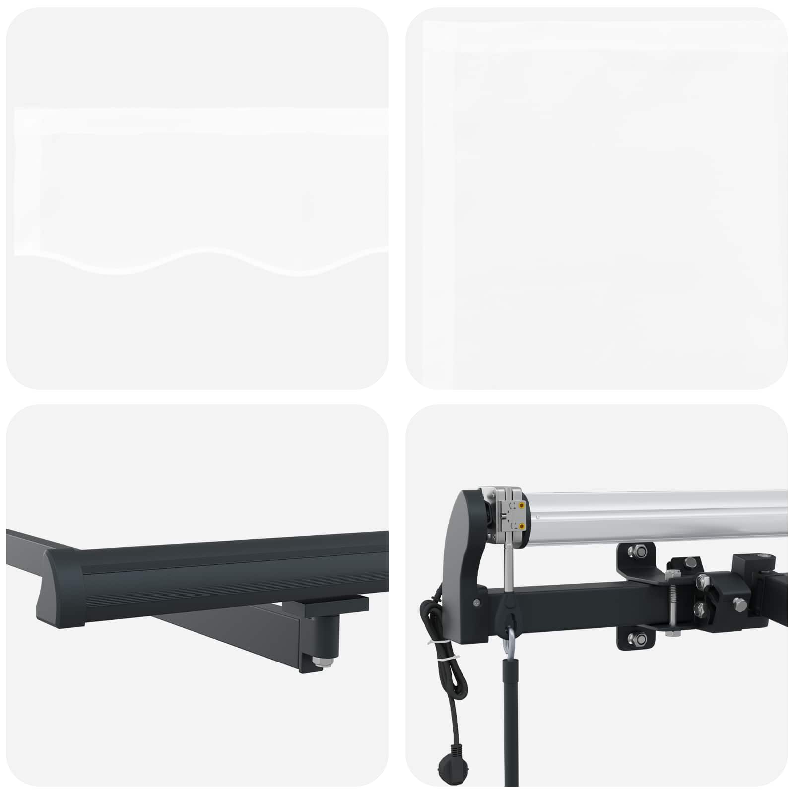 Skrovita tenda Bijelo 500 × 350 cm Tkanina i Aluminij