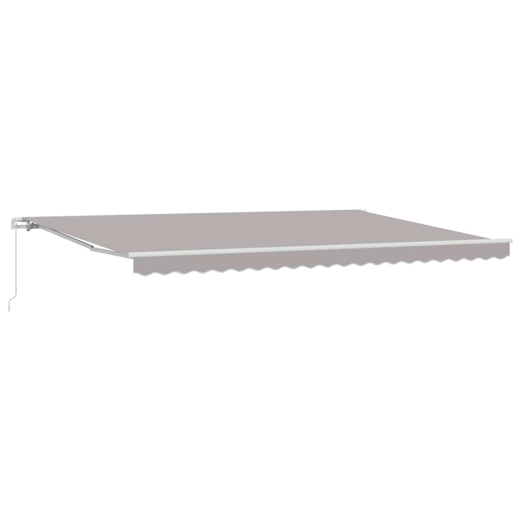 Skrovita tenda Svijetlo siva 500 × 350 cm Poliester i aluminij
