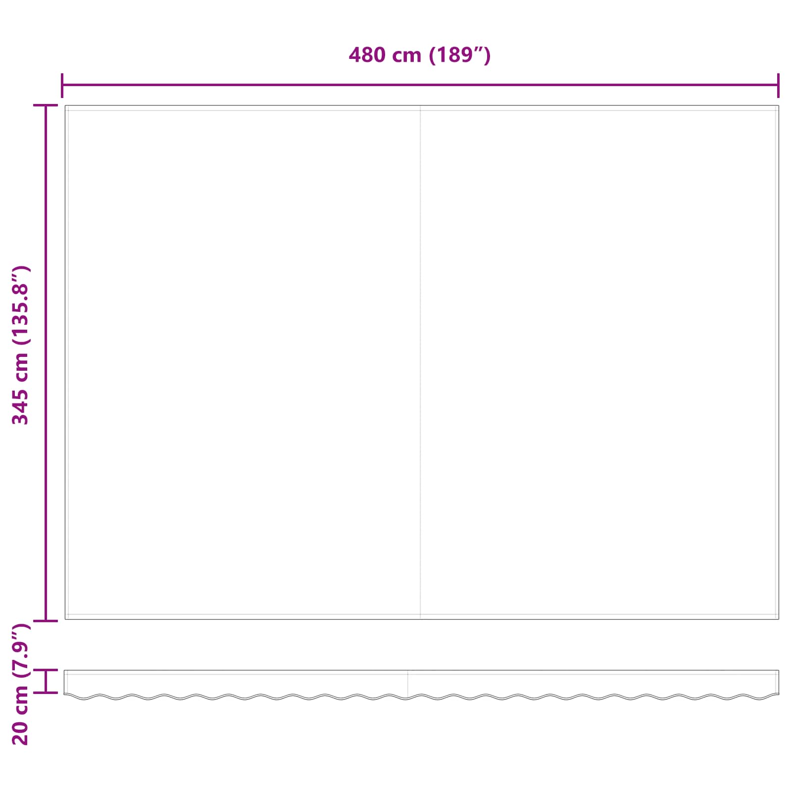 Skrovita tenda Svijetlo siva 500 × 350 cm Poliester i čelik