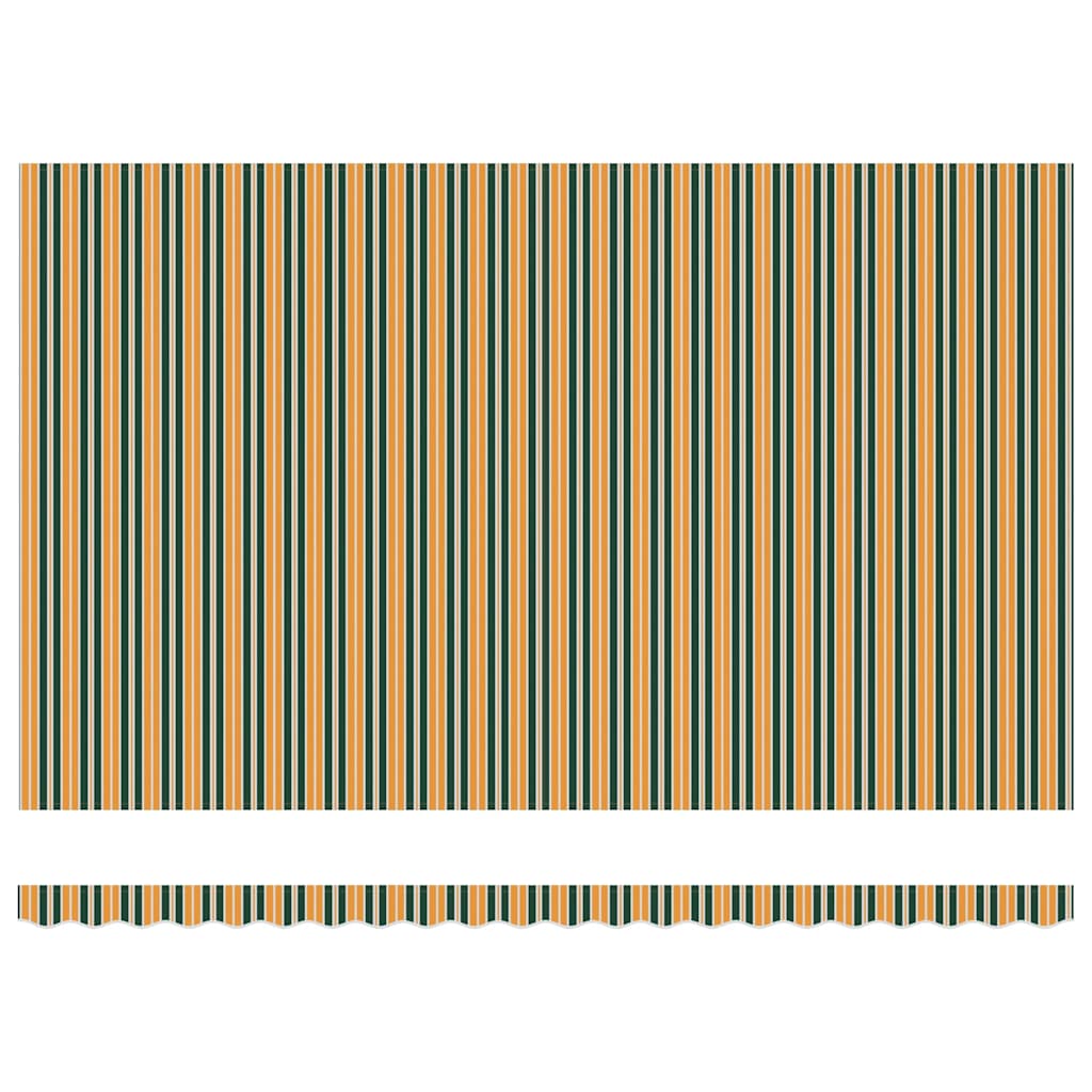 Skrovita tenda Zelena i žuta 500 × 350 cm Poliester i metal