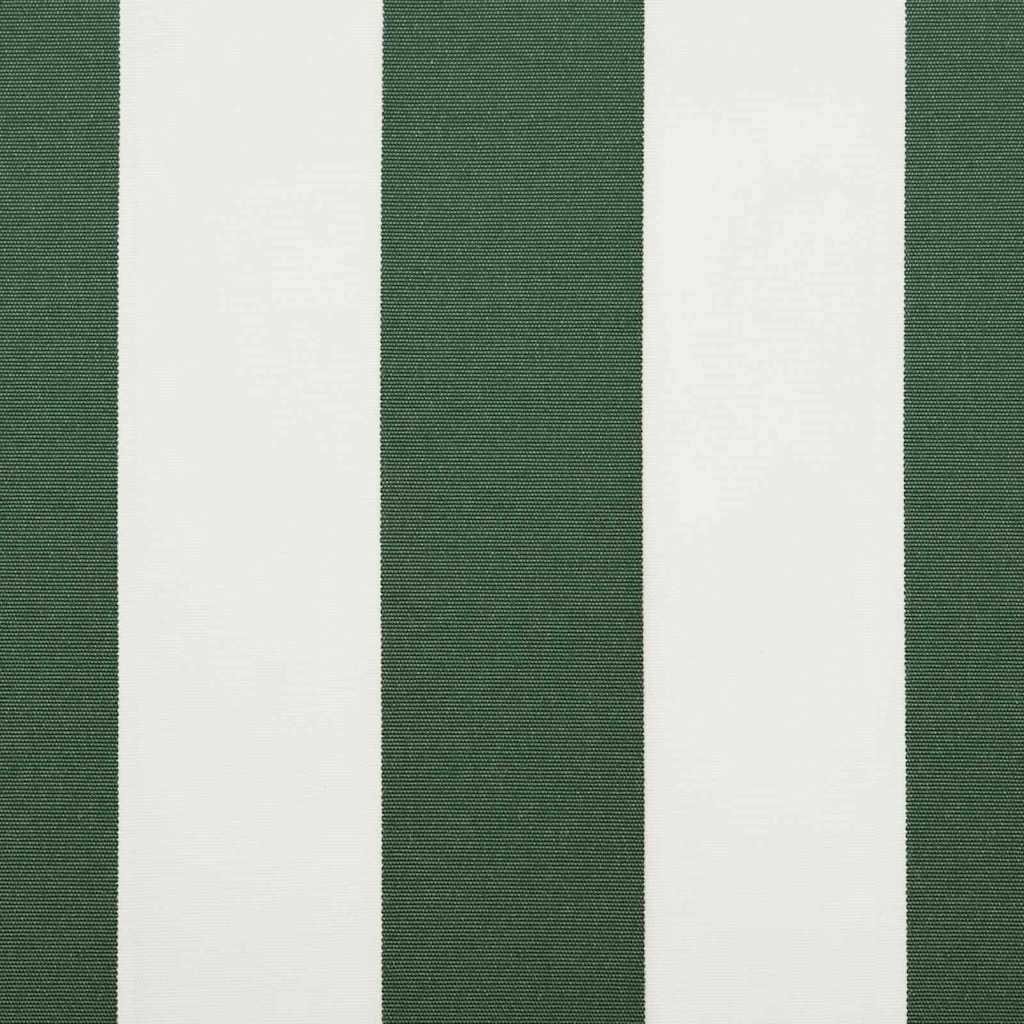 Skrovita tenda Zelena i bijela 500 × 350 cm Tkanina i čelik