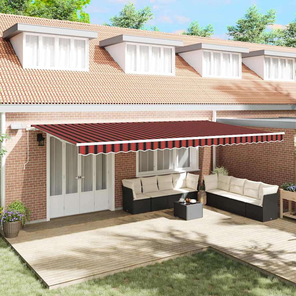 Skrovita tenda narančasta i smeđa 600 × 300 cm Tkanina i čelik