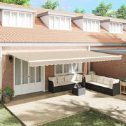 Skrovita tenda Bež 600 × 300 cm Poliester i aluminij
