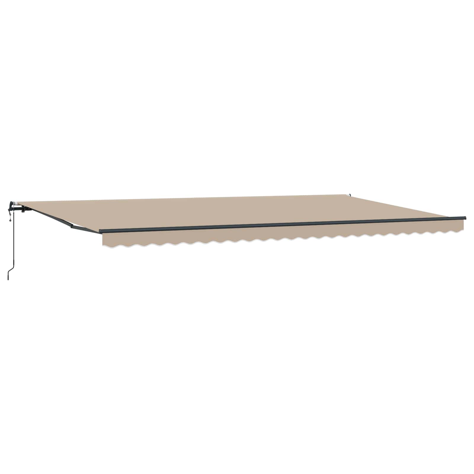 Skrovita tenda Bež 600 × 300 cm Tkanina i Aluminij
