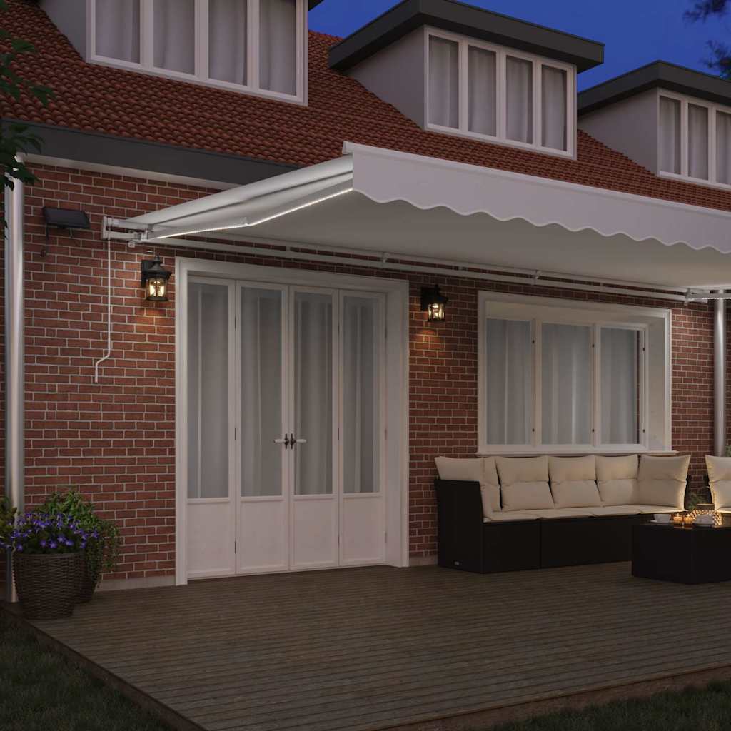Povlačivi tende Bijela 600 × 300 cm Tkanina i Aluminij