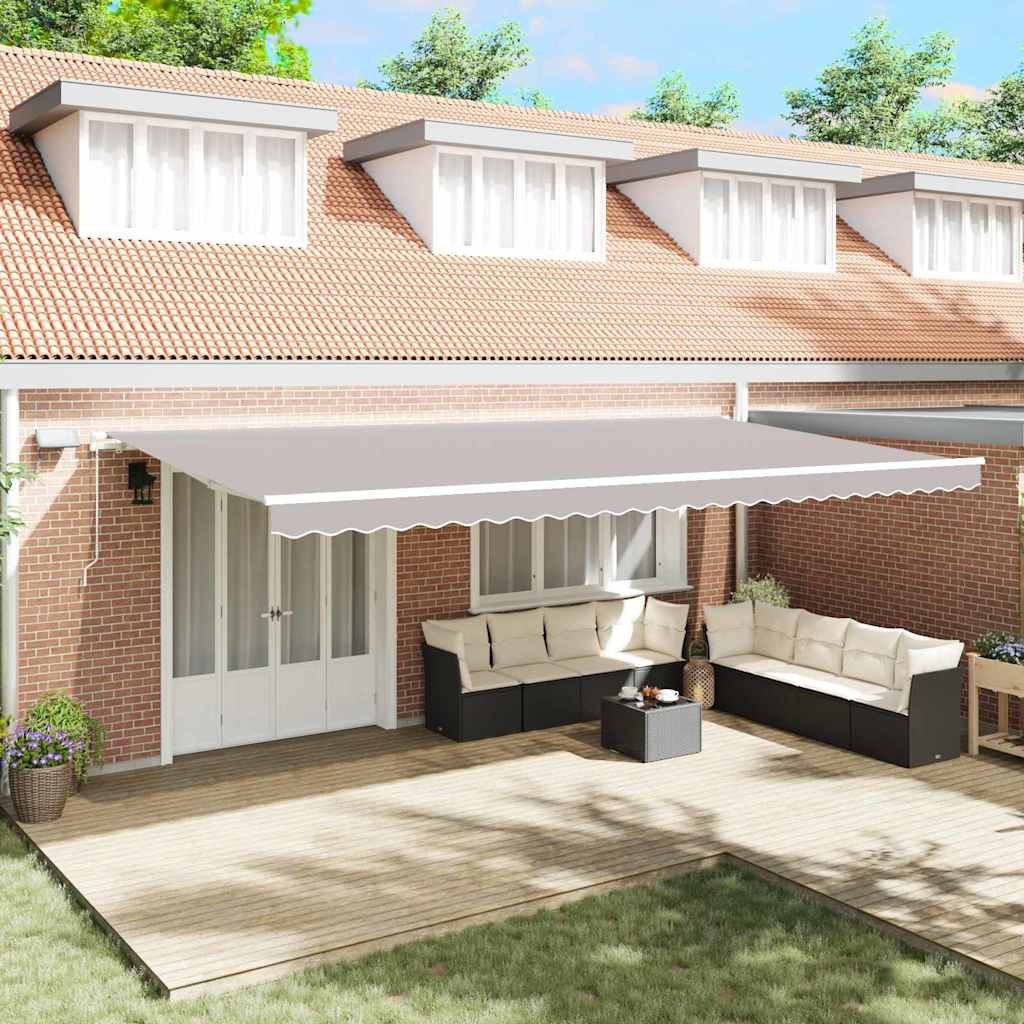 Skrovita tenda Svijetlo siva 600 × 300 cm Tkanina i čelik