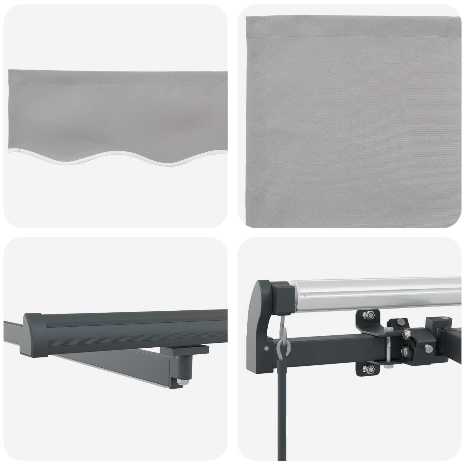 Skrovita tenda S LED lampica Svjetlosiva 600 ×300 cm tkanina